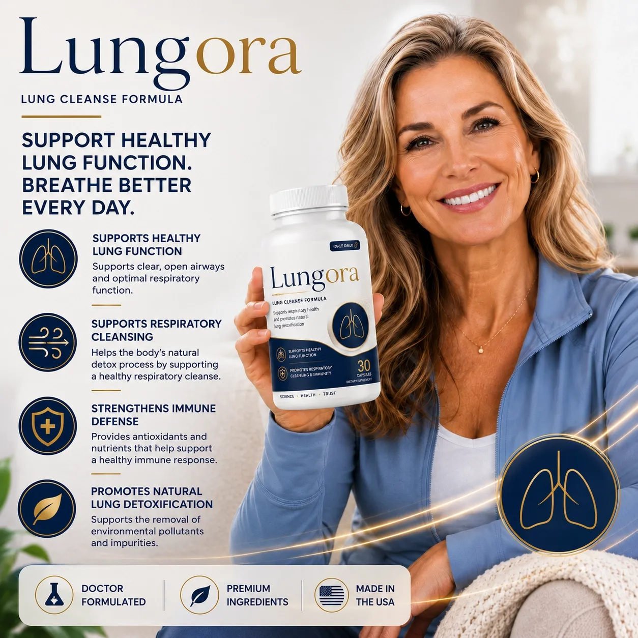 Lungora lung cleanse formula bottles
